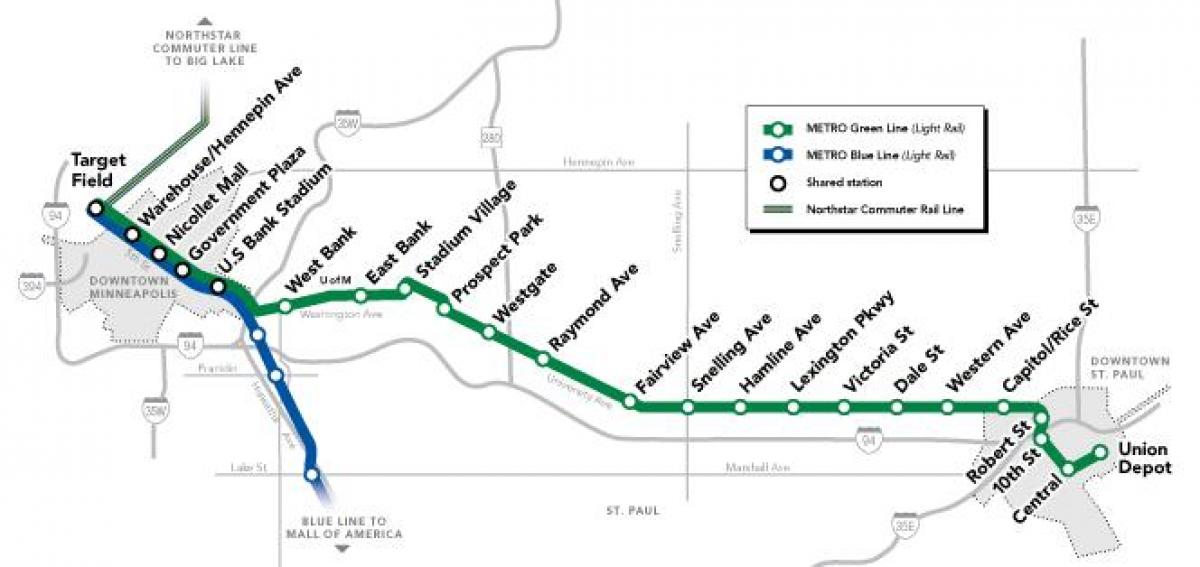 зелена линија dc метро мапа