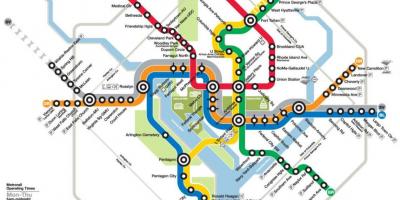 Вашингтон метро железнички мапа
