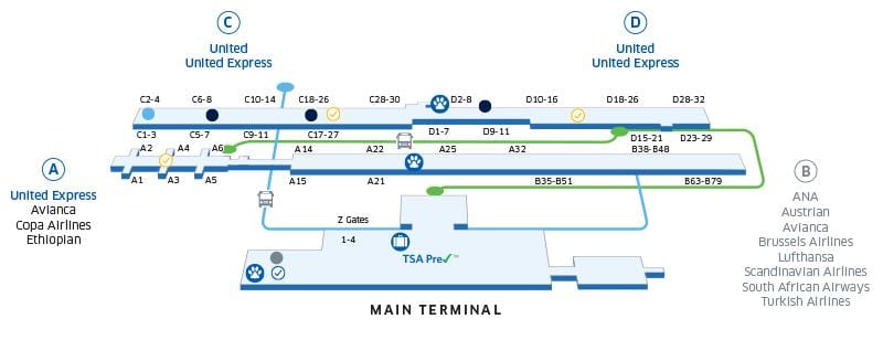 карта на вашингтон iad аеродром