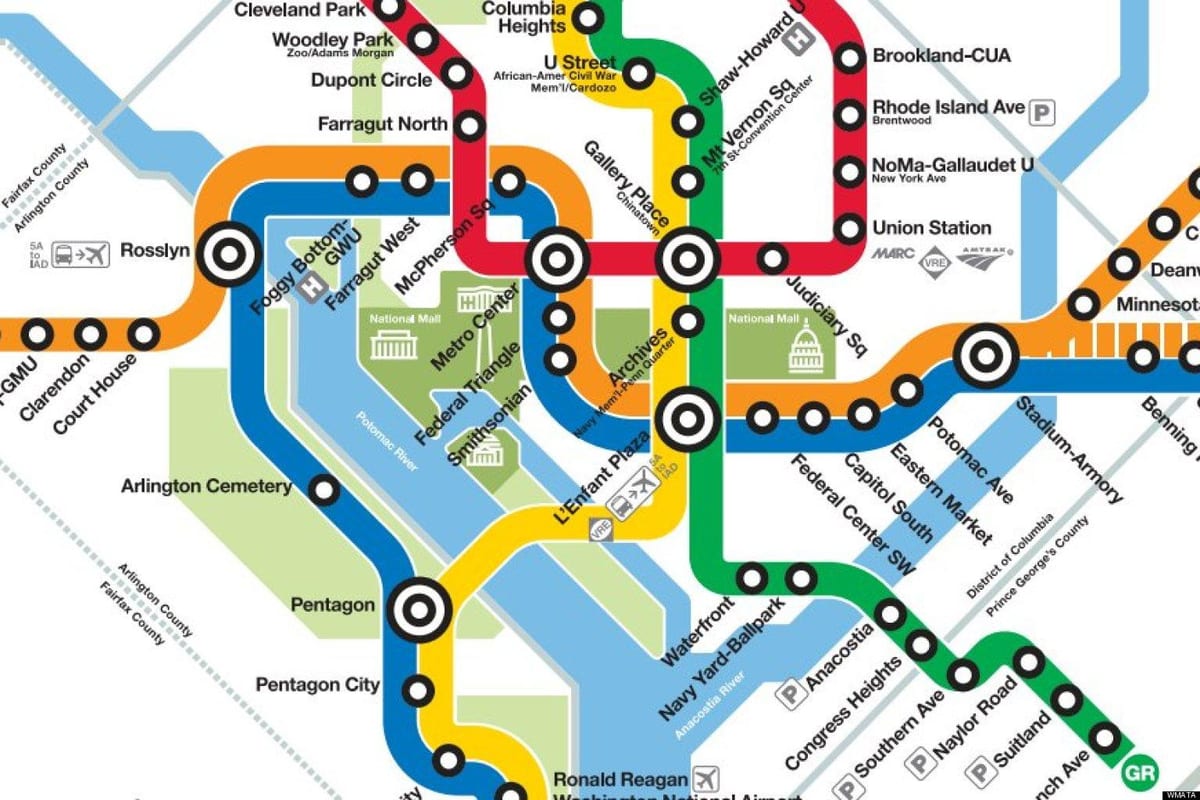 dc жолта линија мапа