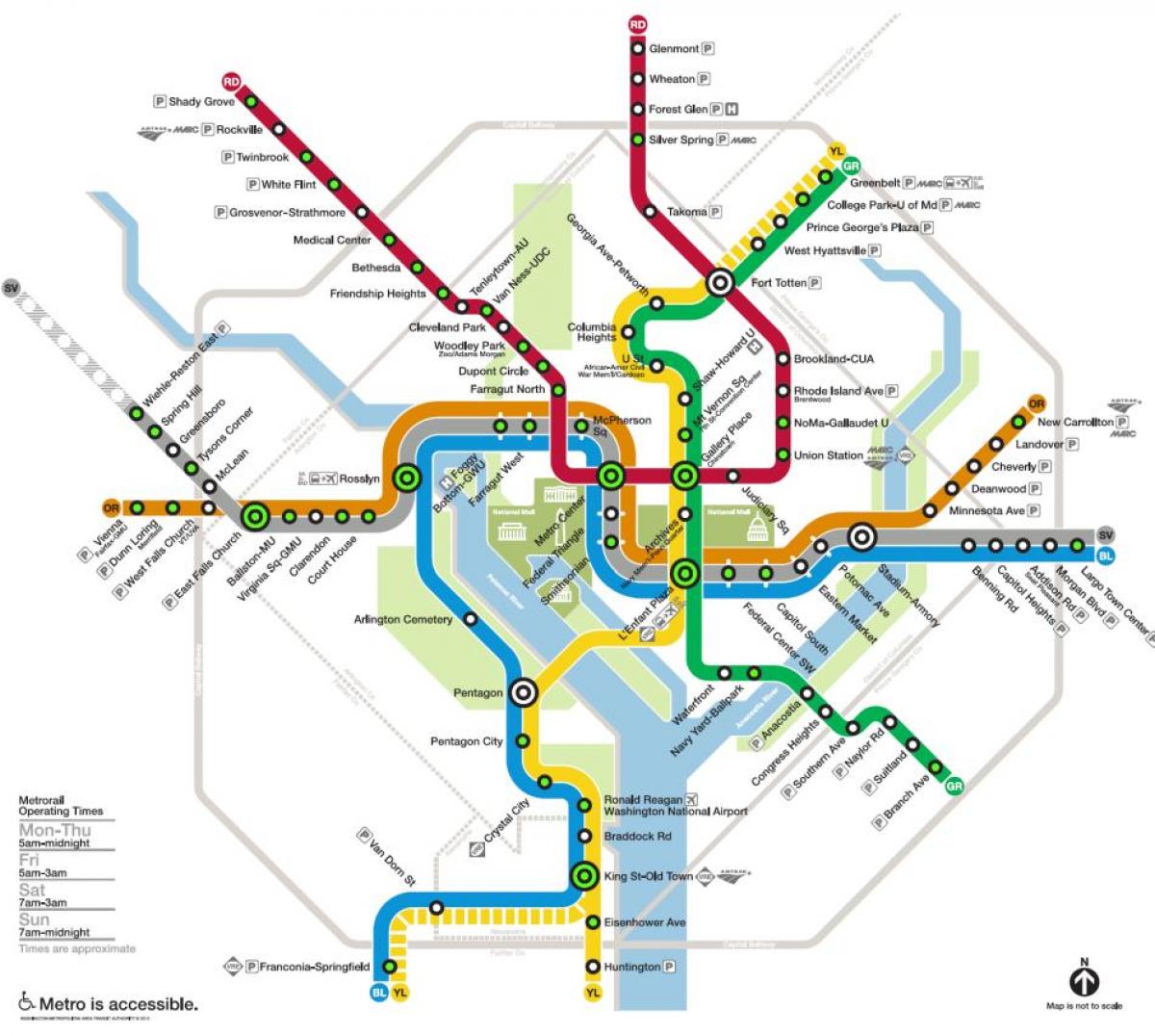 вашингтон метро станица на мапа