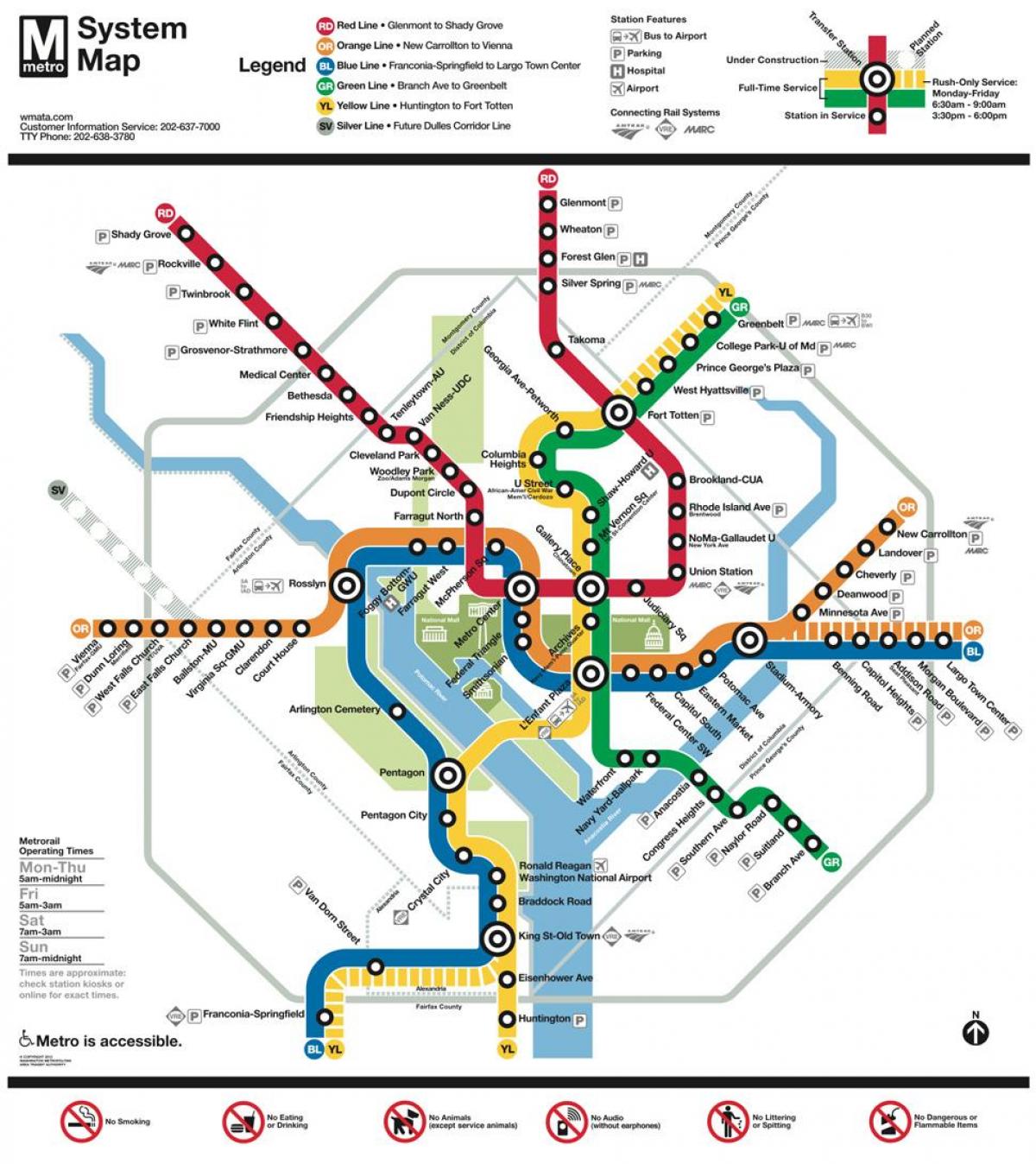 dc метро метрото мапа