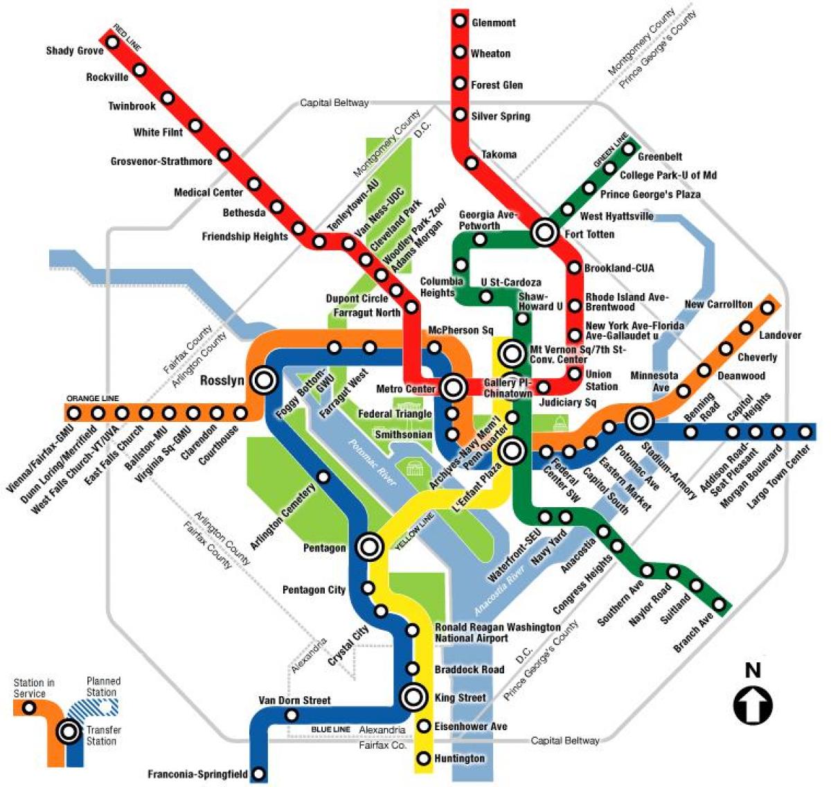 wa dc метро мапа