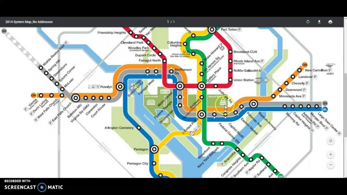 dc метро патување мапа