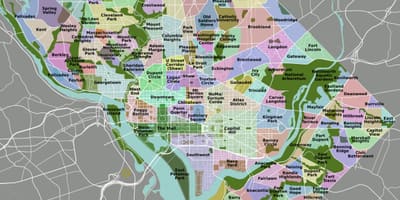 Карта на вашингтон и околината