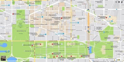 Карта на националната алеја и музеи