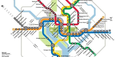 Вашингтон метро железнички мапа
