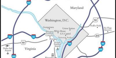 Вашингтон метрополитенска област на мапата