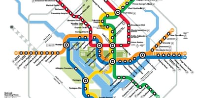 Карта на wmata мапата dc