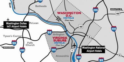 Вашингтон област аеродроми мапа