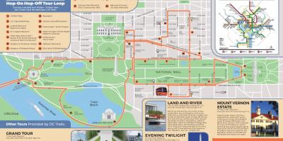 Вашингтон хоп на хоп исклучите автобус на маршрутата на мапата