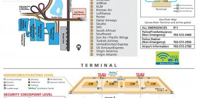 Вашингтон далес меѓународниот аеродром мапа